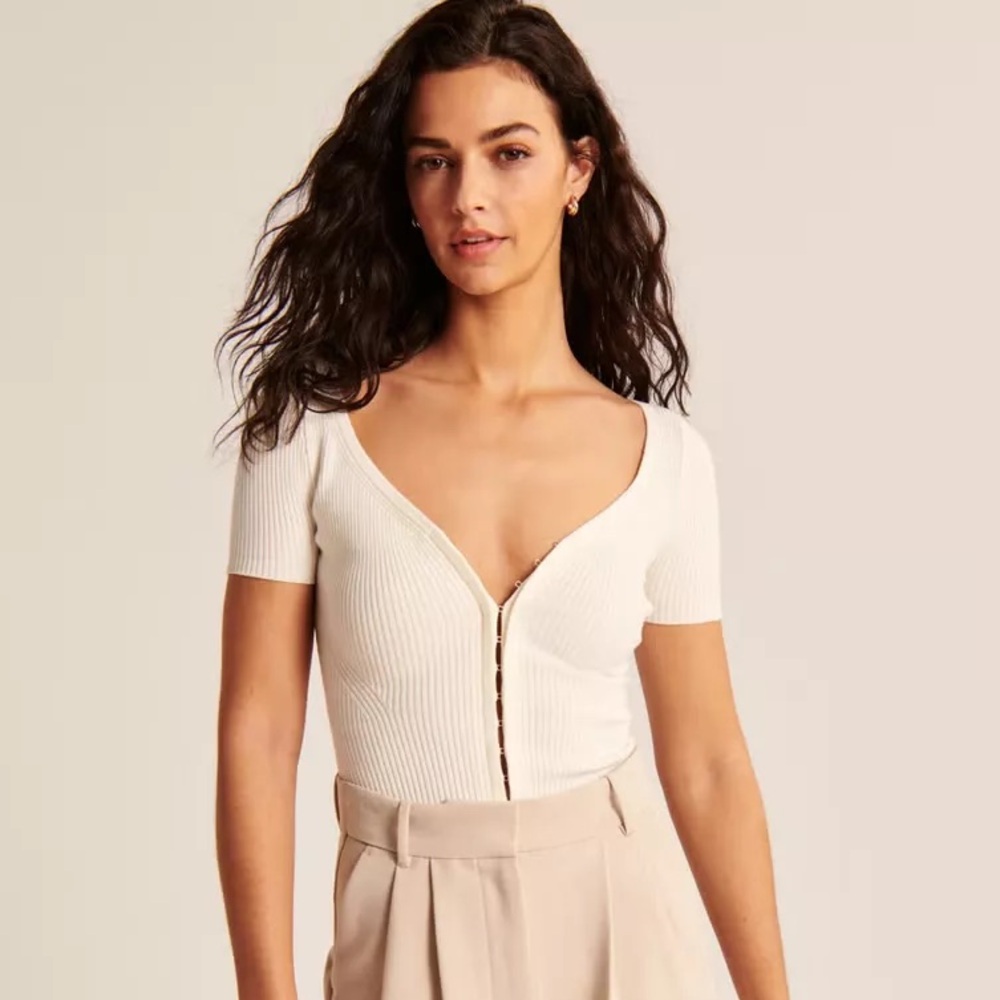 Short-Sleeve Sweater Bodysuit